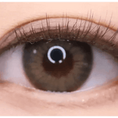 LensTown Kakao Friends Muzi Gray — single-eye close-up showing the contact lens appearance