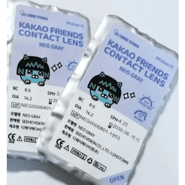 LensTown Kakao Friends Neo Gray — contact lens packaging