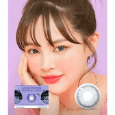 LensTown Kakao Friends Neo Gray — model portrait showing the contact lens look