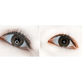LensTown Kakao Friends Ryan Brown — both eyes wearing the contact lenses