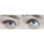 LensTown Kiralet Blue Toric — both eyes wearing the contact lenses