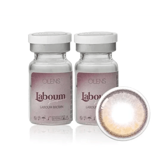 Olens Laboum Brown colored contact lens, 13.4mm graphic diameter, 3-6 Months wear