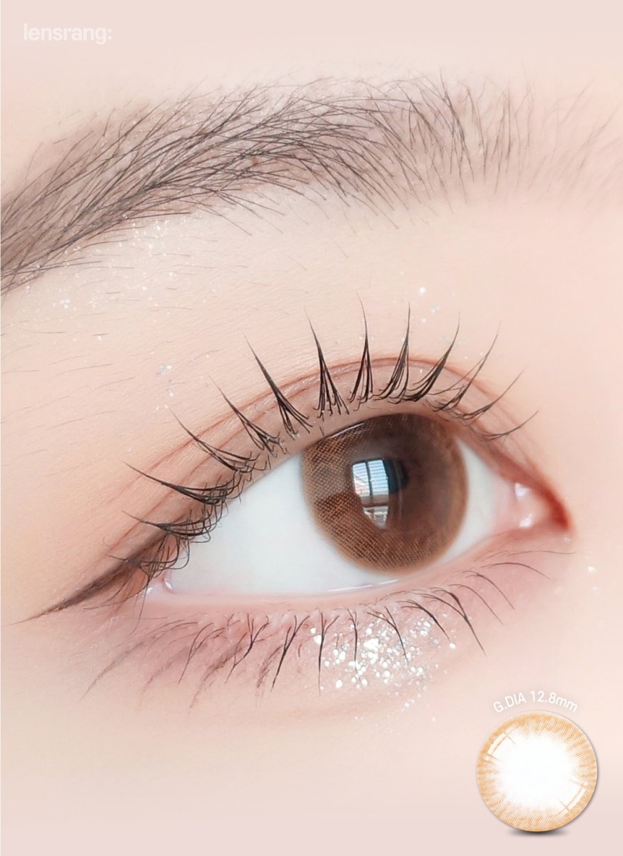 LensRang Cocoring Brown colored contact lens, 12.8mm graphic diameter, Monthly wear