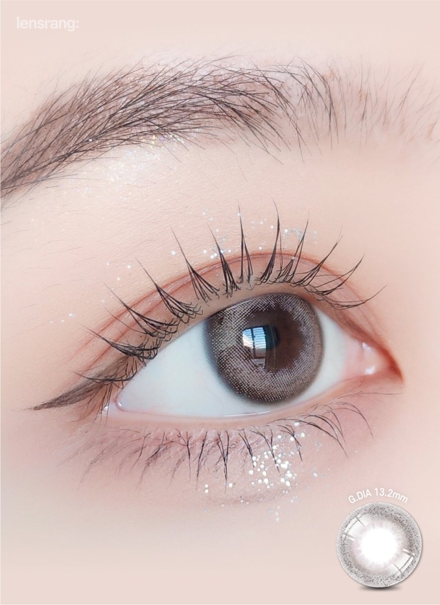 LensRang Credit Ash Brown colored contact lens, 13.2mm graphic diameter, Monthly wear