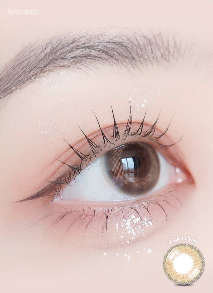LensRang iWWi Celinay Brown colored contact lens, 13.6mm graphic diameter, Monthly wear