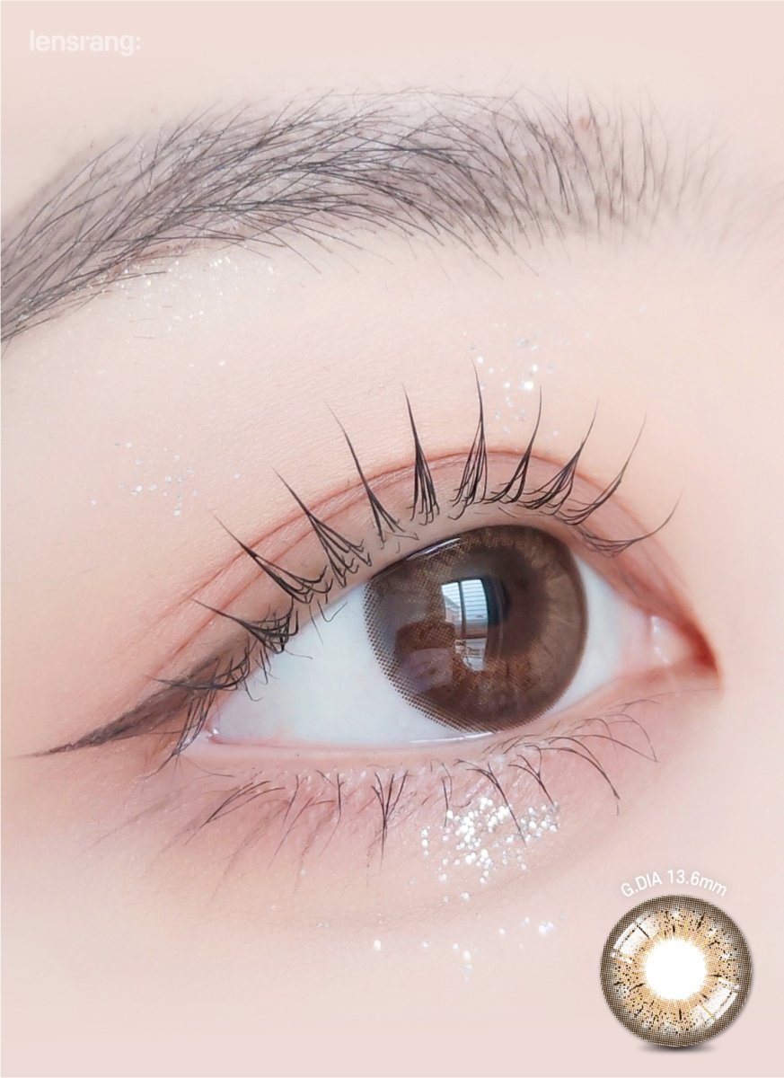 LensRang iWWi Puella Brown colored contact lens, 13.6mm graphic diameter, Monthly wear