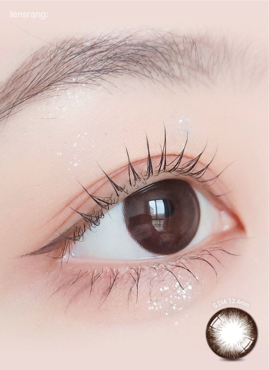 LensRang Iwwiny Choco colored contact lens, 13.4mm graphic diameter, Monthly wear