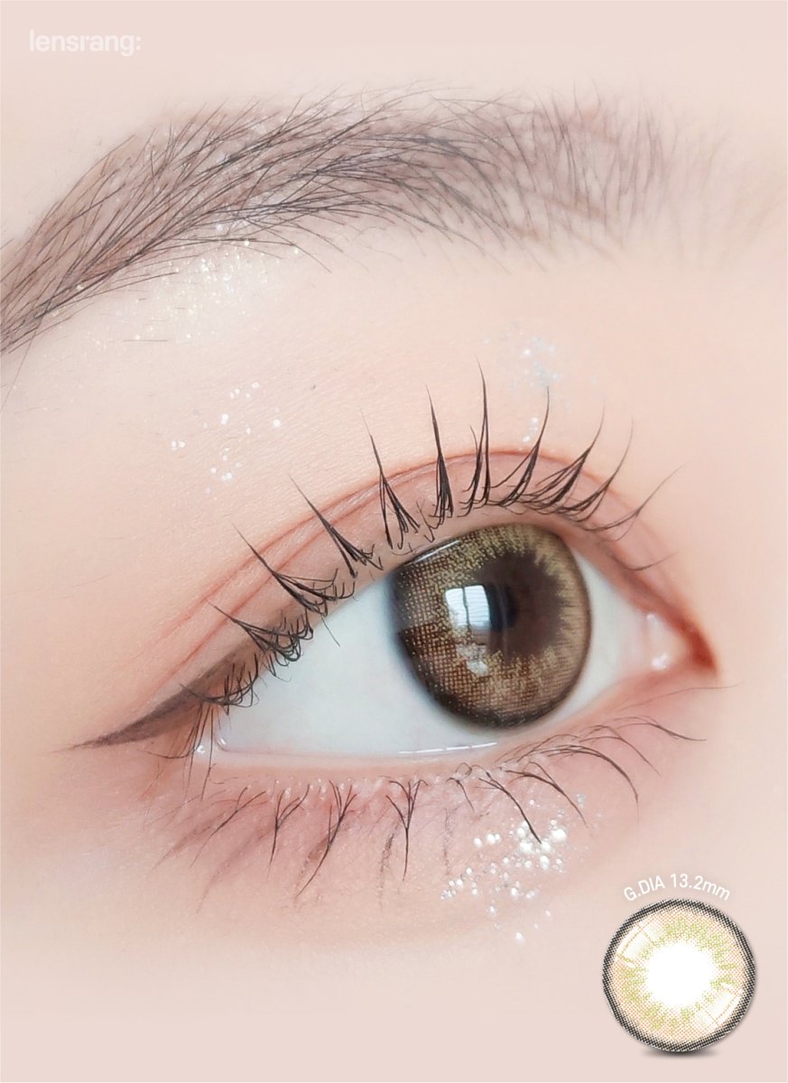 LensRang Iwwitch Brown colored contact lens, 13.2mm graphic diameter, Monthly wear