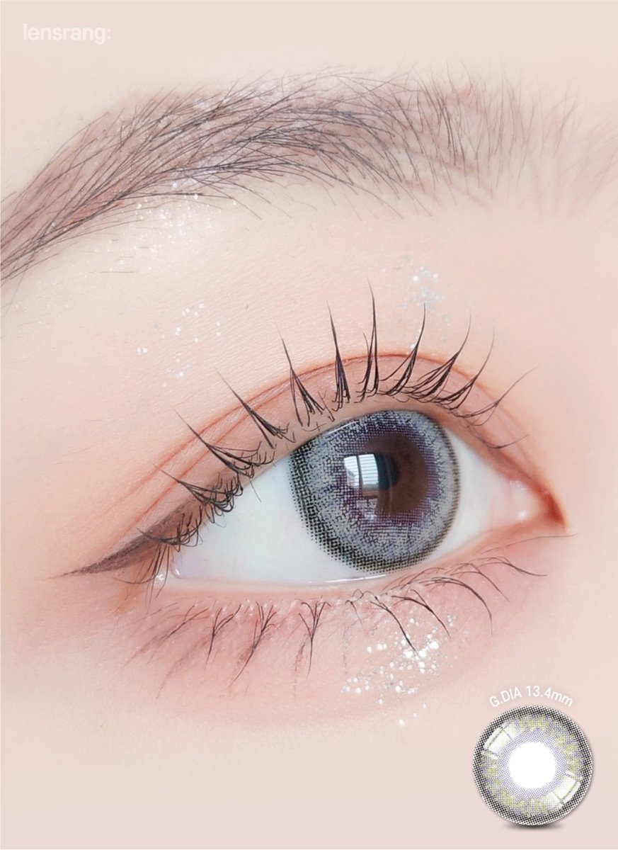 LensRang Mad Eye Gray colored contact lens, 13.4mm graphic diameter, Monthly wear