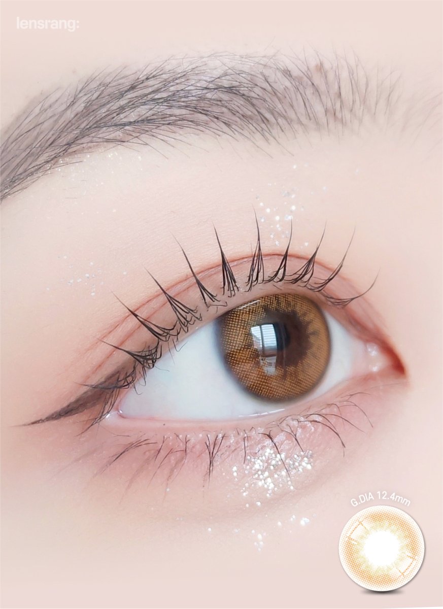 LensRang Real Brown colored contact lens, 12.4mm graphic diameter, Monthly wear