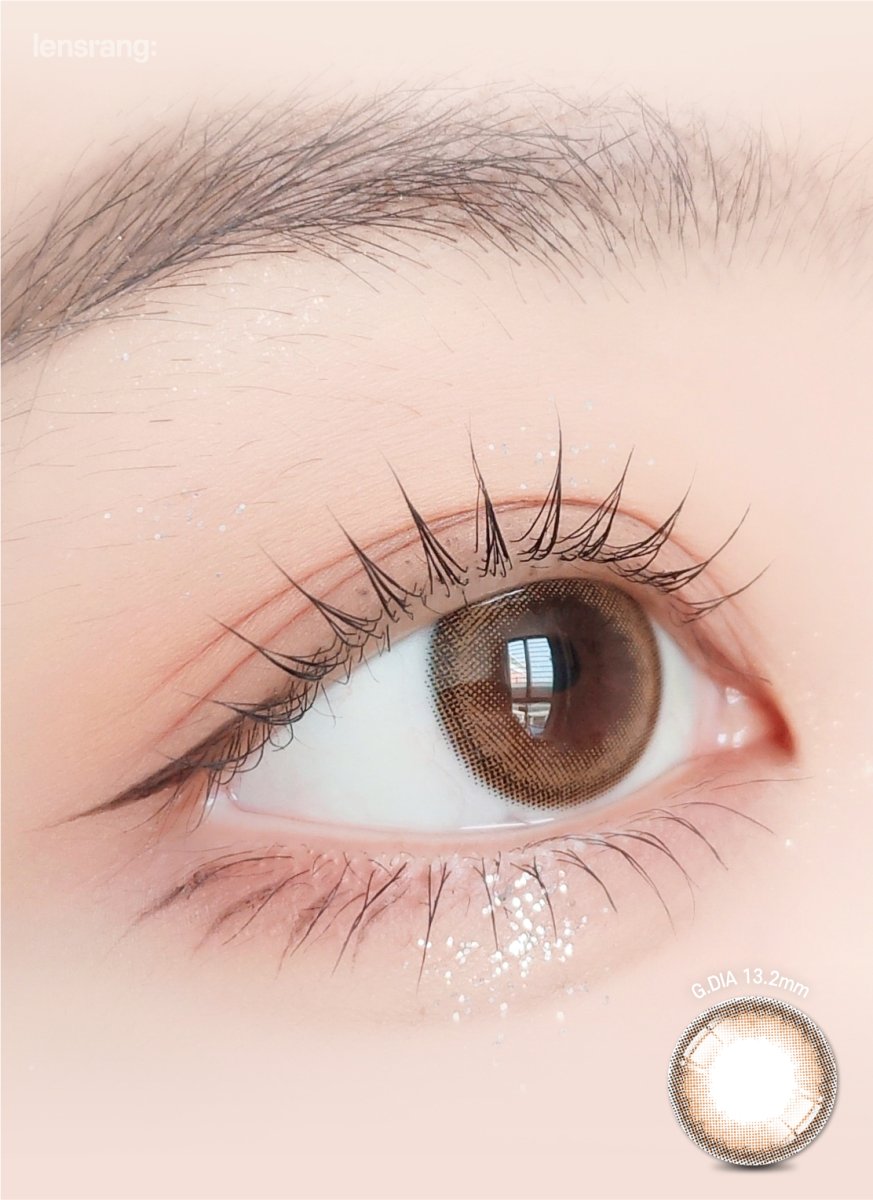 LensRang School Ring Brown colored contact lens, 13.2mm graphic diameter, Monthly wear