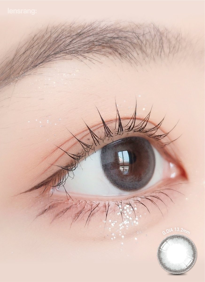LensRang School Ring Gray colored contact lens, 13.2mm graphic diameter, Monthly wear