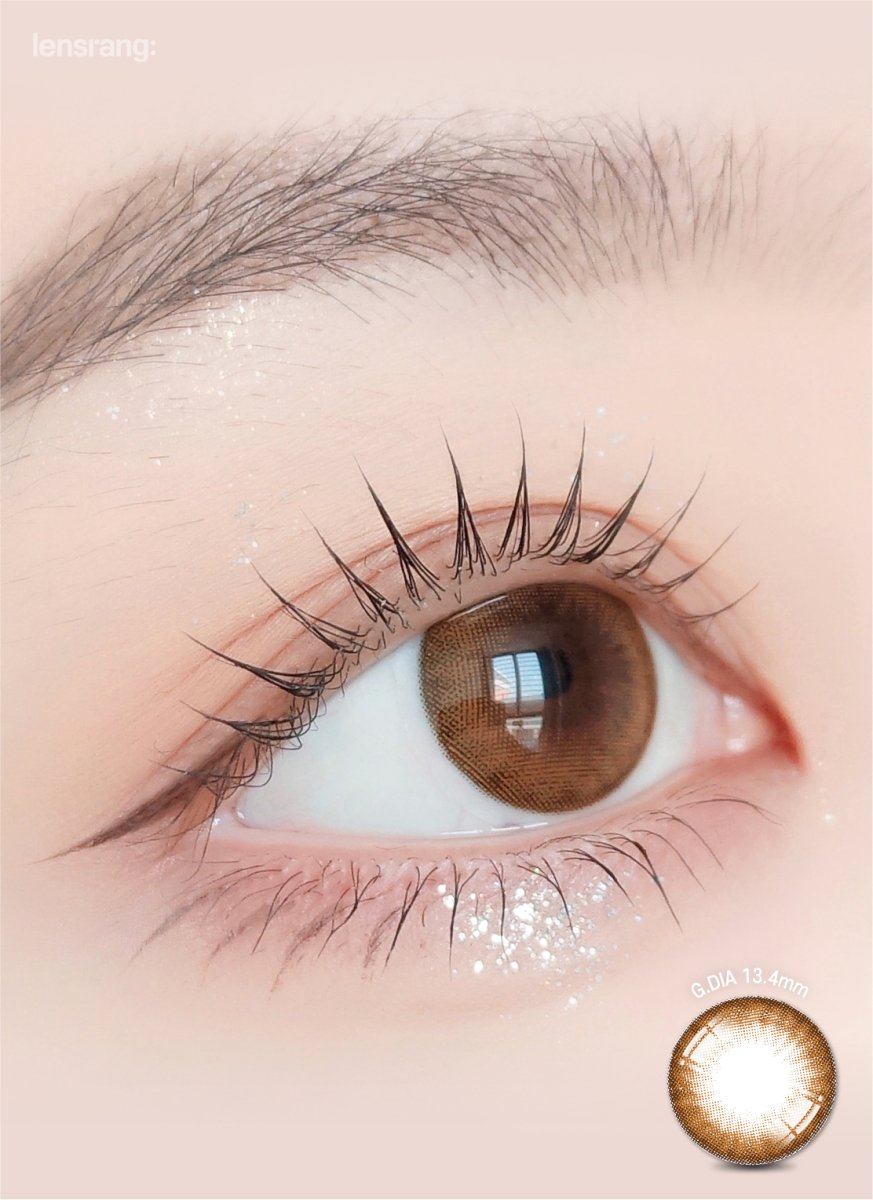 LensRang Snug Brown colored contact lens, 13.4mm graphic diameter, Monthly wear