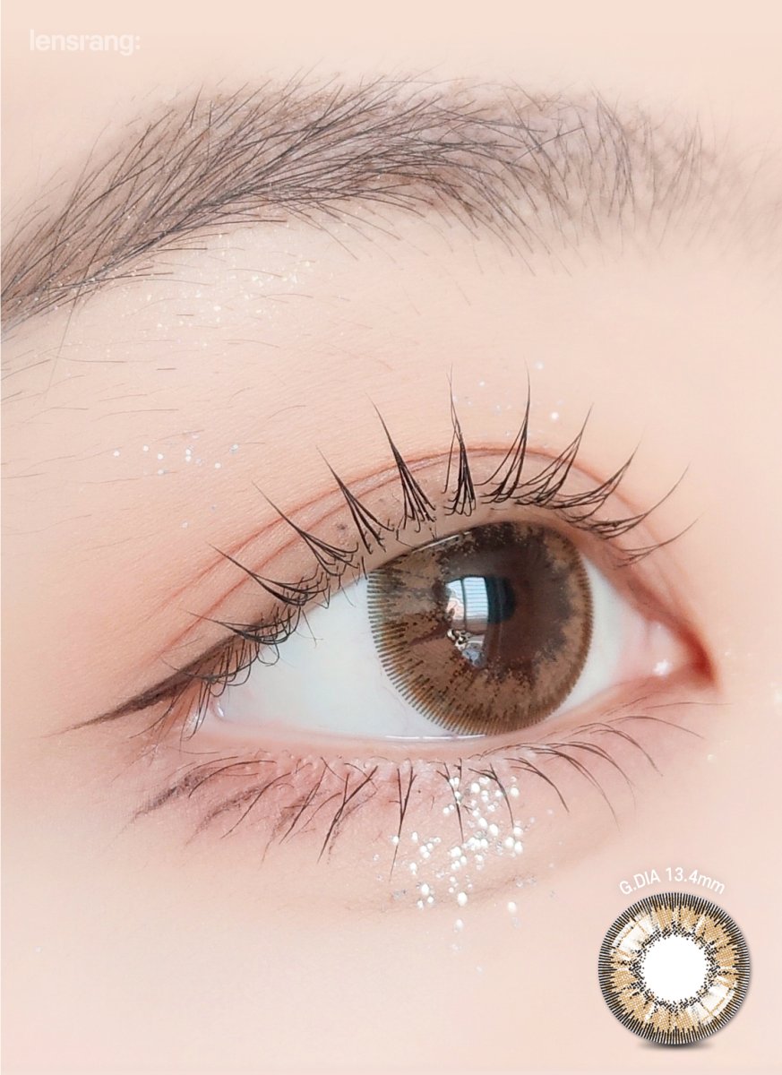 LensRang With Rang Hazel Brown colored contact lens, 13.6mm graphic diameter, Monthly wear