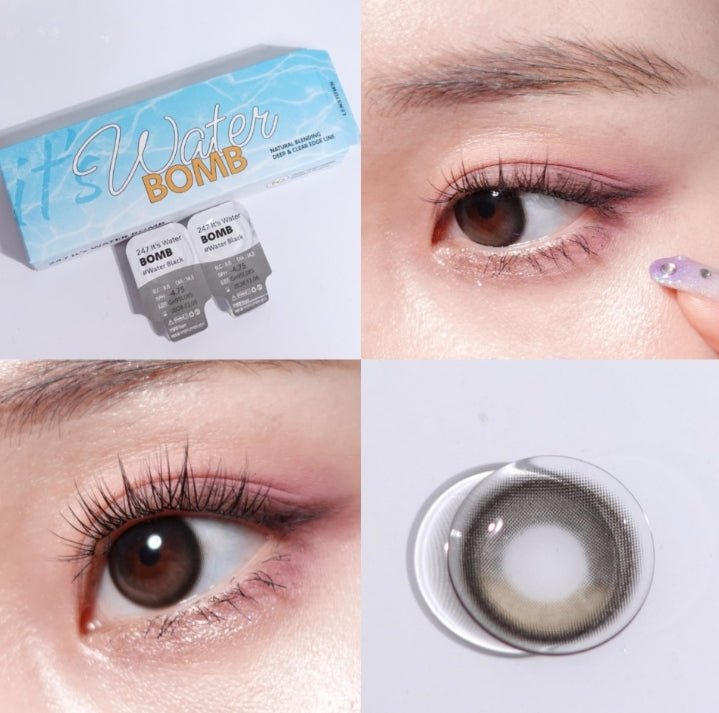 LensTown 247 It's Water Bomb Water Black (10p) colored contact lens, 13.0mm graphic diameter, Daily wear