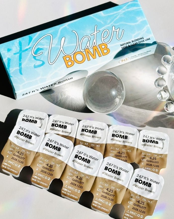 LensTown 247 It's Water Bomb Water Brown (10p) colored contact lens, 13.0mm graphic diameter, Daily wear