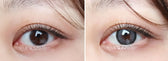 LensTown It's Me Coco Gray colored contact lens, 13.4mm graphic diameter, Monthly wear
