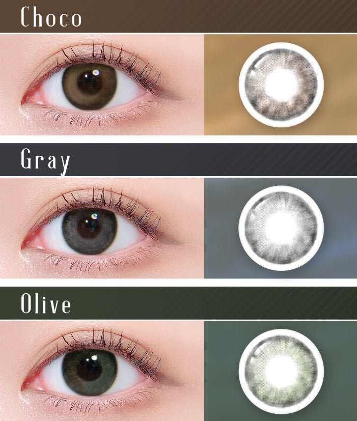 LensTown Palm 3color Olive colored contact lens, 12.9mm graphic diameter, 3-6 Months wear