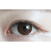 LensTown Silimedi Palm Brown — single-eye close-up showing the contact lens appearance