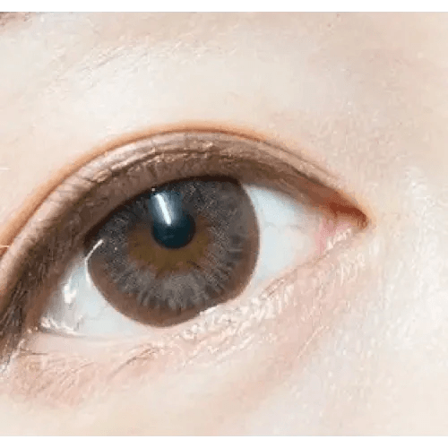 LensTown Silimedi Palm Gray — single-eye close-up showing the contact lens appearance