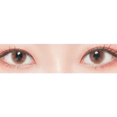 LensTown Sweet Pong Brown — both eyes wearing the contact lenses