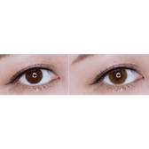 LensTown Thrice S Brown — both eyes wearing the contact lenses
