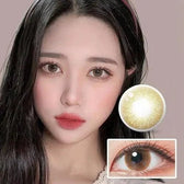 LensTown Thrice S Brown — model portrait showing the contact lens look