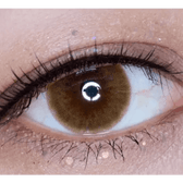 LensTown Thrice S Brown — single-eye close-up showing the contact lens appearance