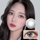 LensTown Thrice S Gray — model portrait showing the contact lens look