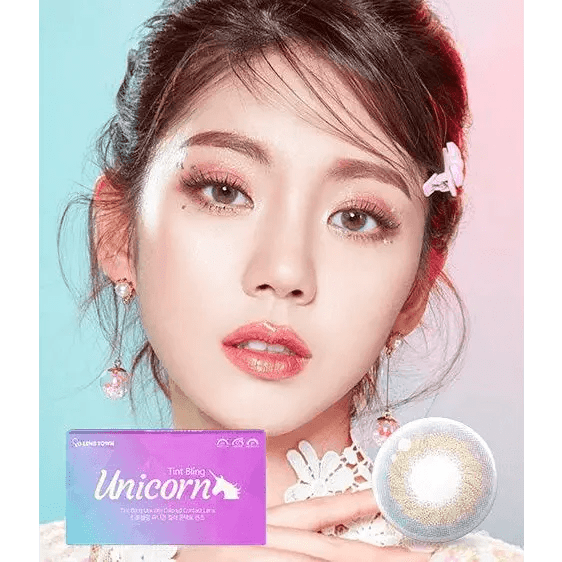 LensTown Tint Bling Unicorn Brown colored contact lens, 13.3mm graphic diameter, Monthly wear
