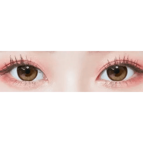 LensTown Tobetter Big Brown — both eyes wearing the contact lenses