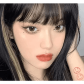 LensTown Tobetter Black — model portrait showing the contact lens look