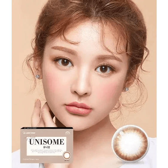 LensTown Unisome Brown colored contact lens, 13.1mm graphic diameter, Monthly wear