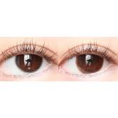 LensTown Unisome Choco — both eyes wearing the contact lenses