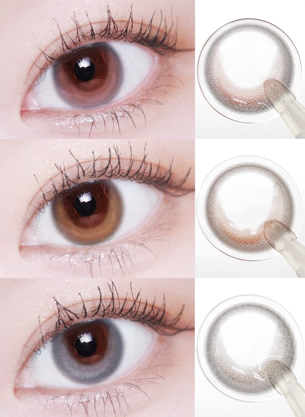 LensVery Rose Moon colored contacts - comparison of the series lens patterns and colors