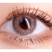 LensVery Silhouette2 Cream Beige Brown — single-eye close-up showing the contact lens appearance