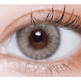 LensVery Silhouette2 Cream Beige Brown — single-eye close-up showing the contact lens appearance