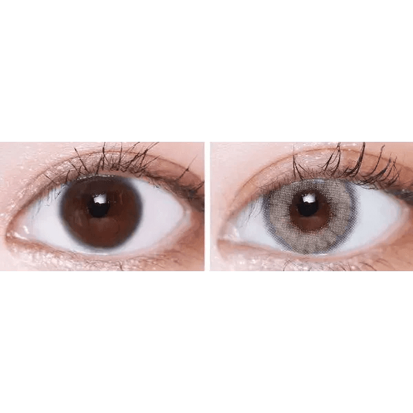 LensVery Silhouette2 Cream Beige Brown — contact lens appearance comparison