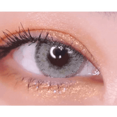 LensVery Silhouette Gray (10p) — single-eye close-up showing the contact lens appearance