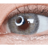 LensVery Silhouette Gray (10p) — single-eye close-up showing the contact lens appearance