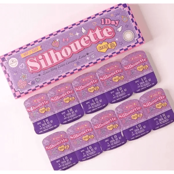 LensVery Silhouette Gray (10p) — contact lens packaging