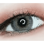 LensVery Silhouette1 Gray — single-eye close-up showing the contact lens appearance