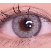 LensVery Silhouette1 Gray — single-eye close-up showing the contact lens appearance