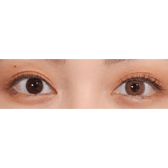 LensVery Silhouette Hazel (10p) — single-eye close-up showing the contact lens appearance