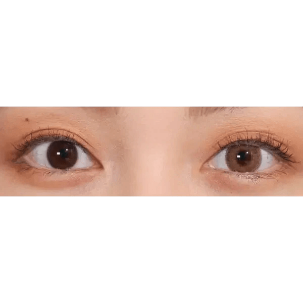 LensVery Silhouette Hazel (10p) — single-eye close-up showing the contact lens appearance