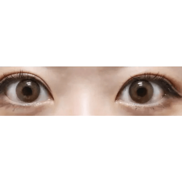 LensVery Silhouette1 Hazel — single-eye close-up showing the contact lens appearance