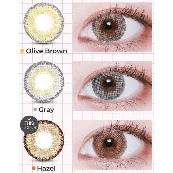 LensVery Silhouette1 Hazel — contact lens appearance comparison