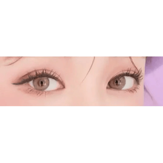 LensVery Silhouette Olive Brown (10p) — both eyes wearing the contact lenses