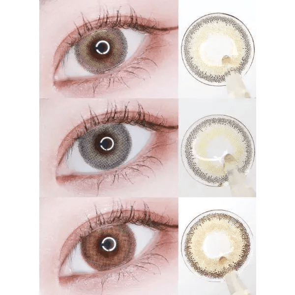 LensVery Silhouette Olive Brown (10p) — contact lens appearance comparison