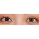 LensVery Silhouette Olive Brown (10p) — both eyes wearing the contact lenses